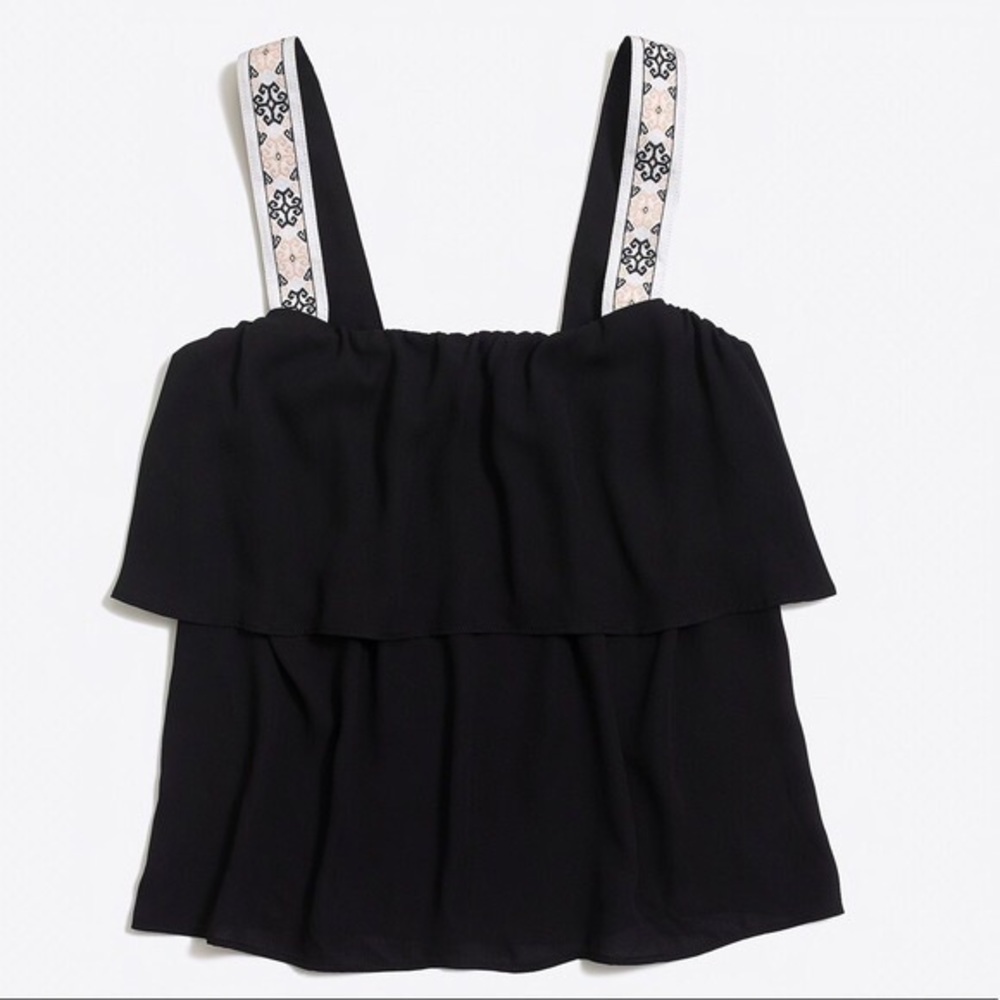 J. Crew Tiered Embroidered Strap Tank